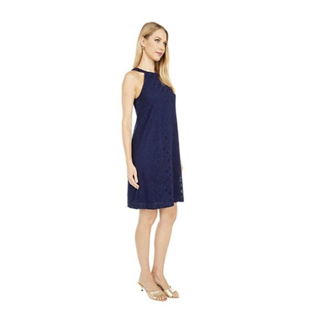 LILLY PULITZER Rayanne Shift Dress Pineapple Geo Lace - XL - NWT - Navy